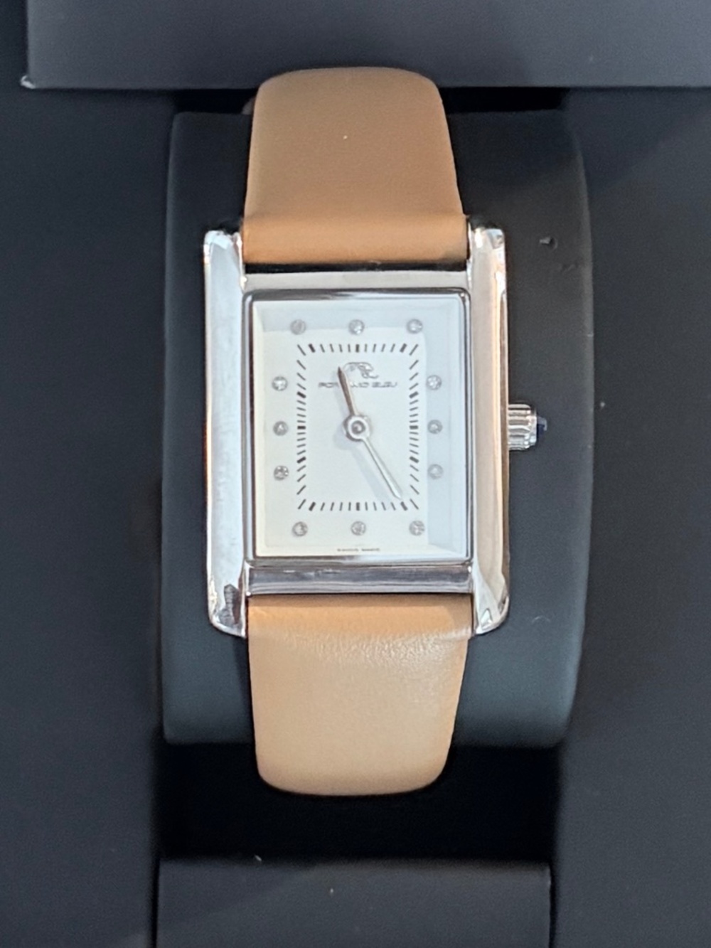 Porsamo Bleu Karolina Luxury Diamond Rectangular Women's Genuine Leather NEW